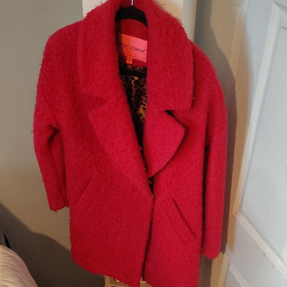 Betsey Johnson Cherry Red Teddy Jacket